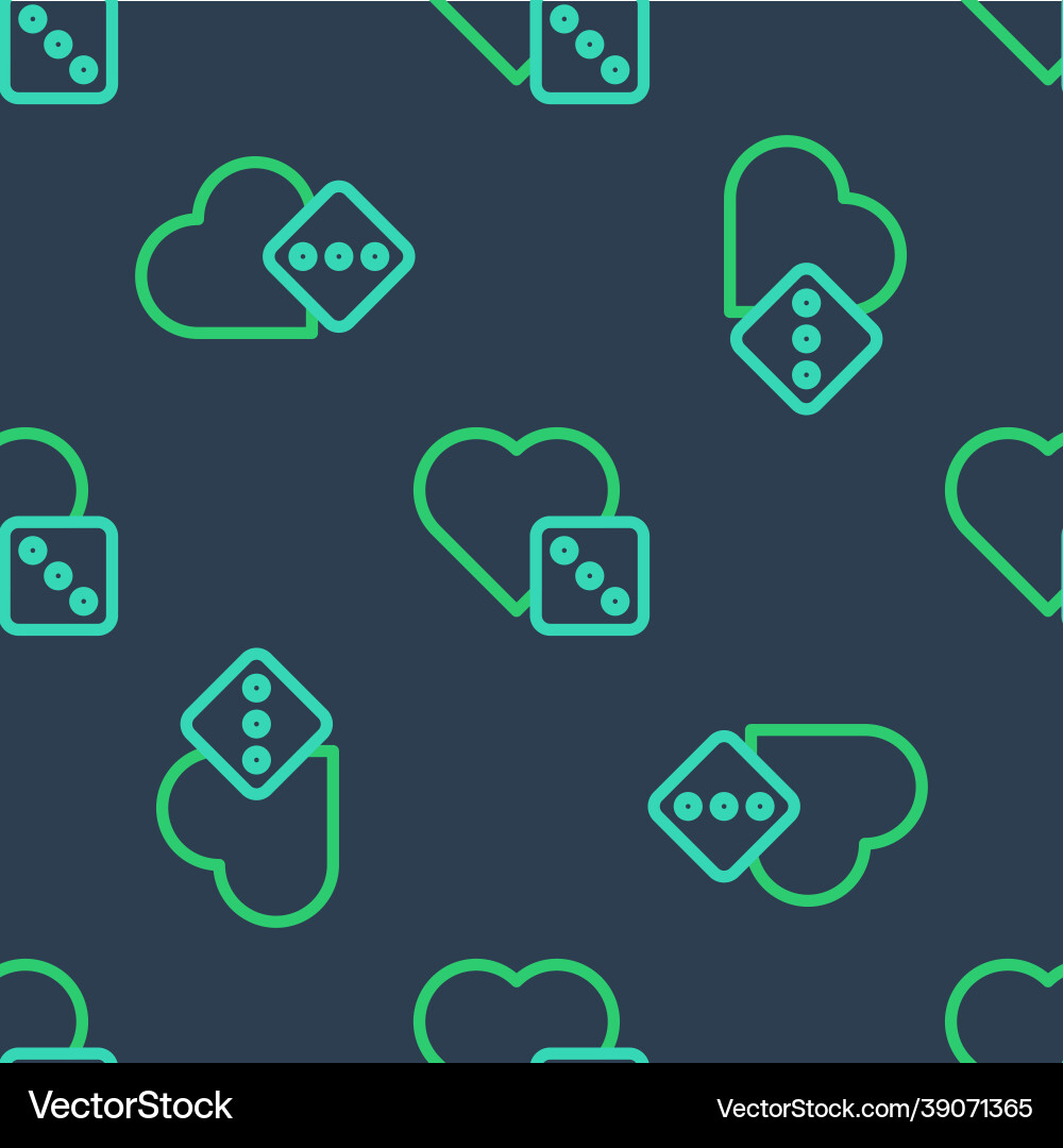 Line game dice icon isolated seamless pattern Vector Image