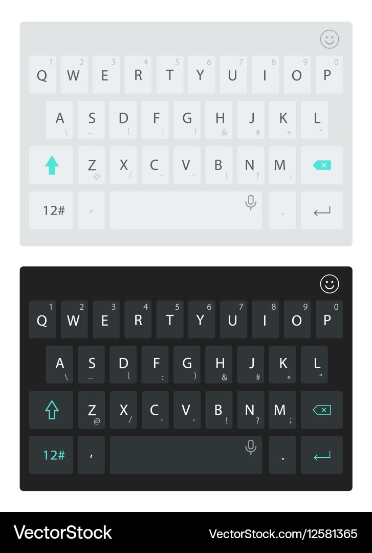 Modern smartphone keyboard alphabet buttons Vector Image