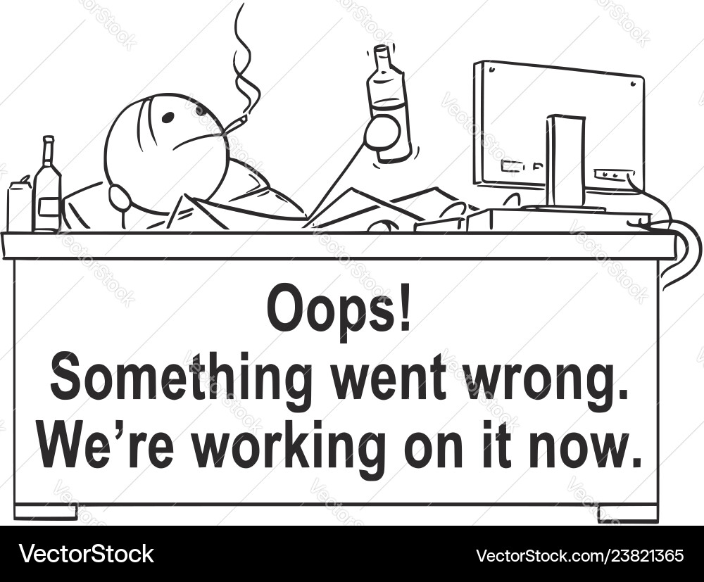 Programmierer Slacking - Oops vektorbild