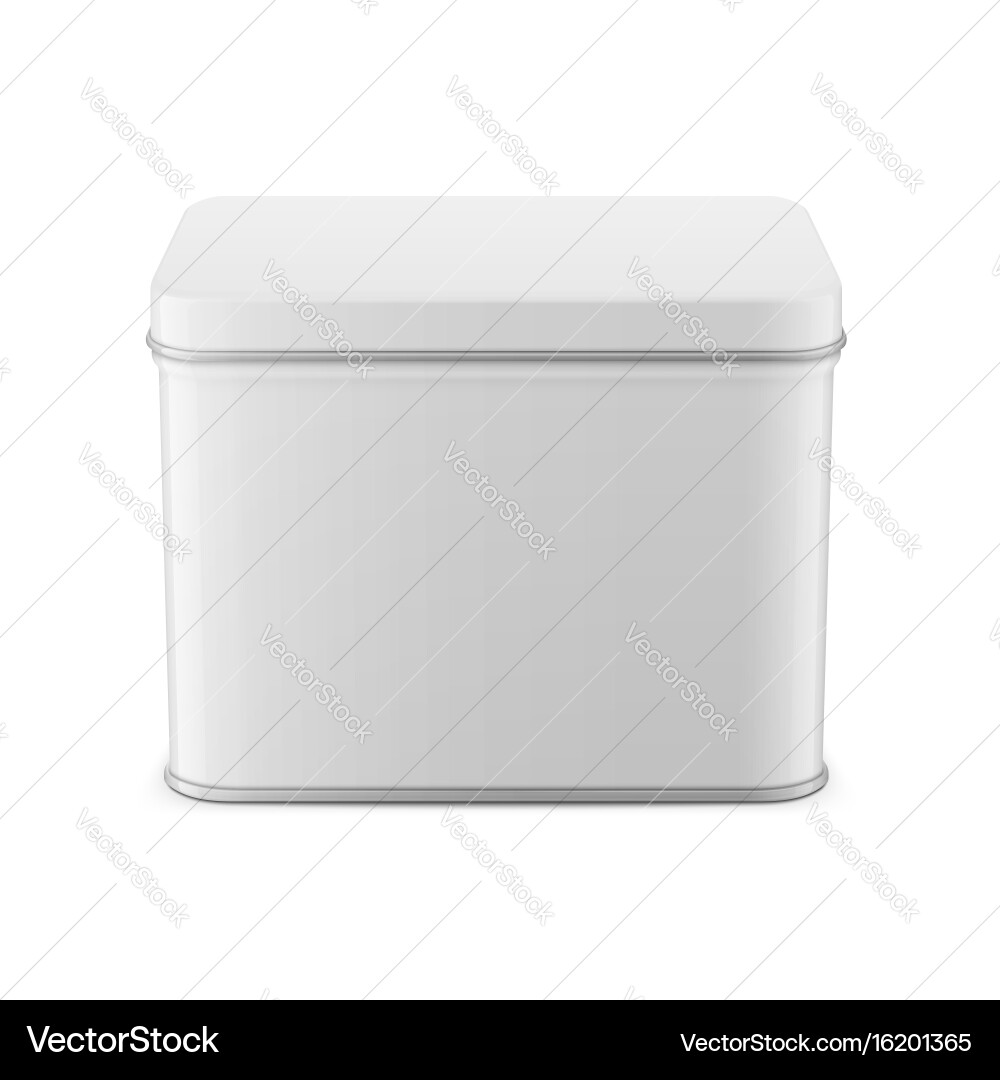 Rectangular glossy tin can template vector image