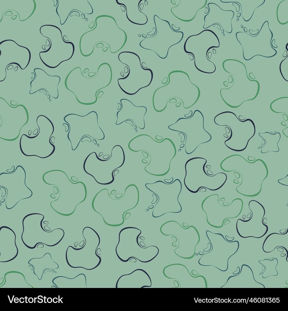 Seamless pattern of contour splashes in deep vector image