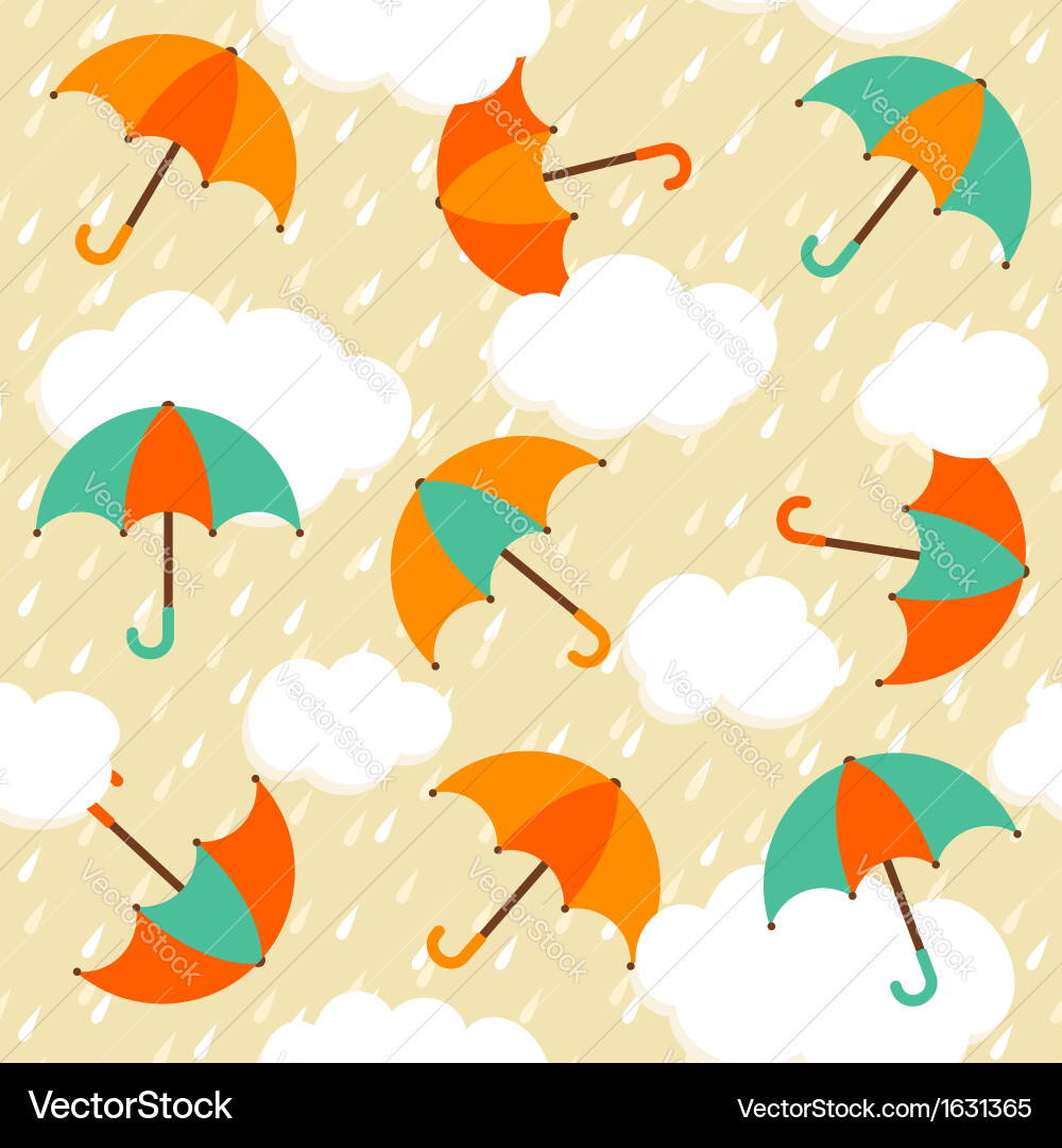Seamless pattern with colorful umbrellas Vector Image