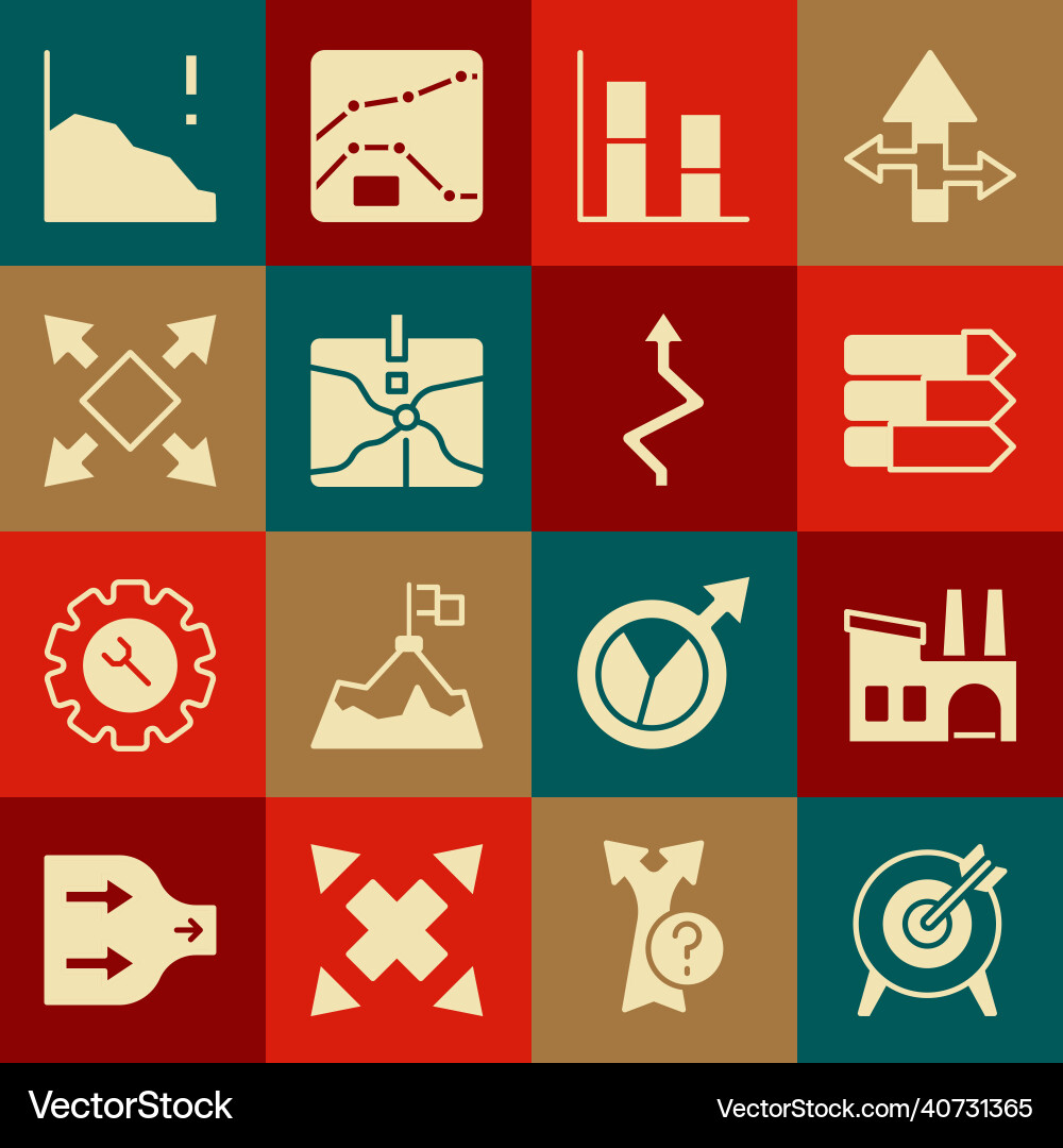 Set target factory pie chart infographic graph Set target factory pie chart infographic graph vector image