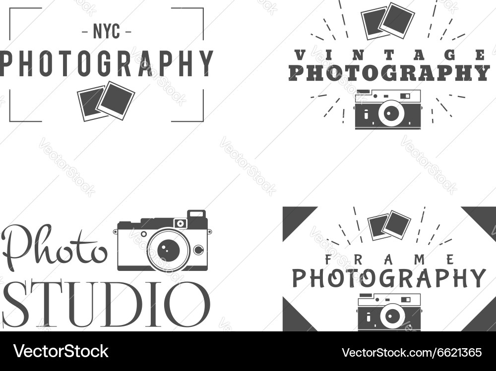 Vintage Photography Badges & Labels Vector Image