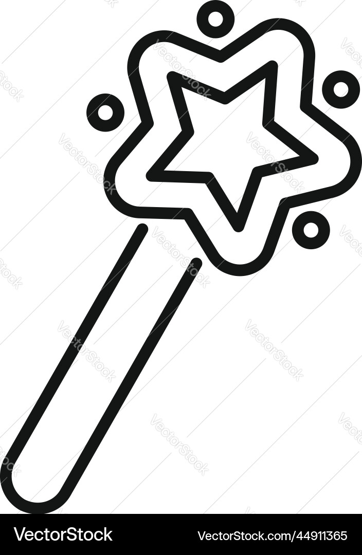 Wand stick icon outline interface button Vector Image