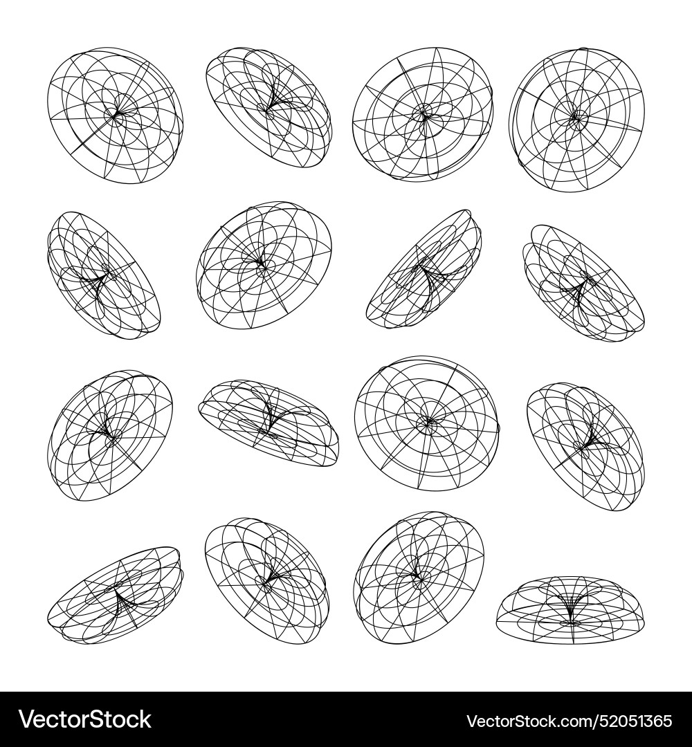 Wireframe lined shapes perspective mesh 3d grid Wireframe lined shapes perspective mesh 3d grid vector image