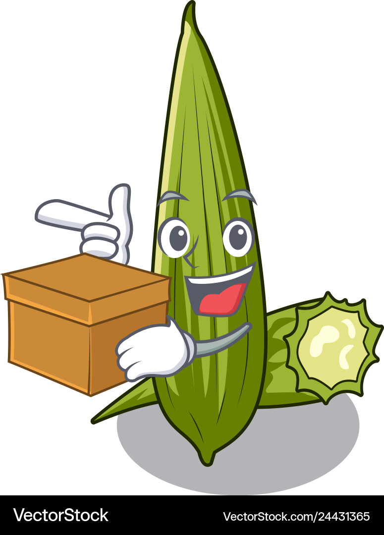 With box luffa isolated in the character Vector Image