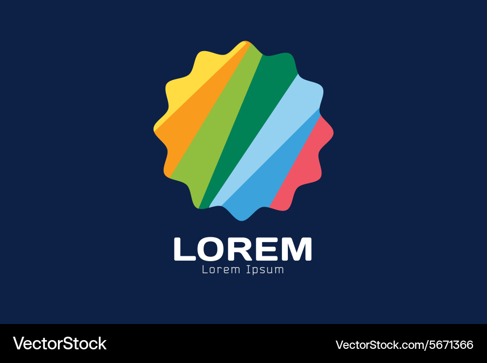 Abstract sun logo icon template Vector Image