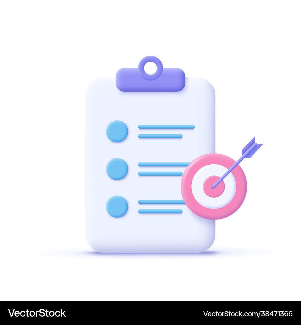 Assignment target icon clipboard checklist symbol vector image