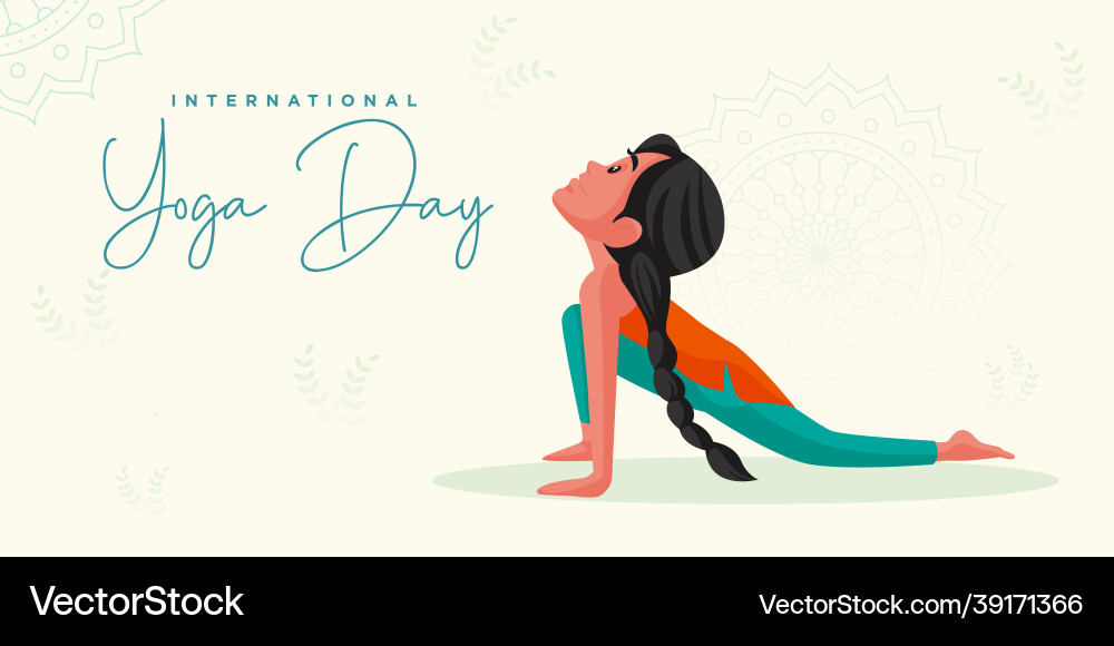 Banner design of international yoga day vector image