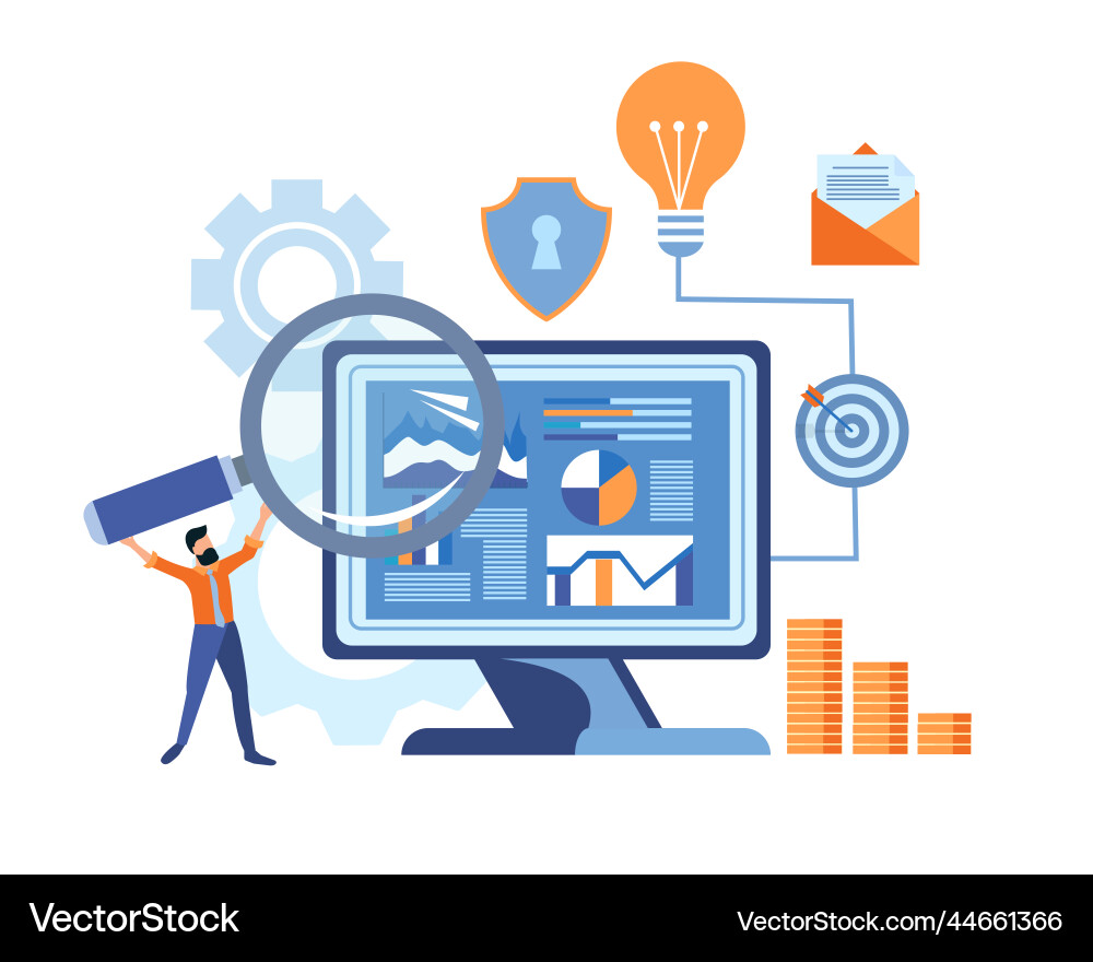 Business analytics ui ux website development Business analytics ui ux website development vector image