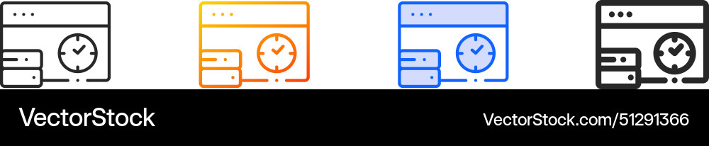 Cache iconthin linear gradient blue stroke Cache iconthin linear gradient blue stroke vector image