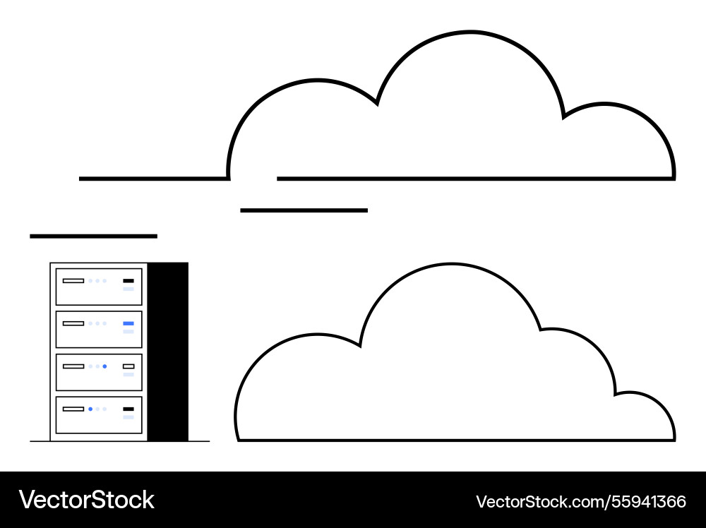 Cloud computing concept with server rack Cloud computing concept with server rack vector image