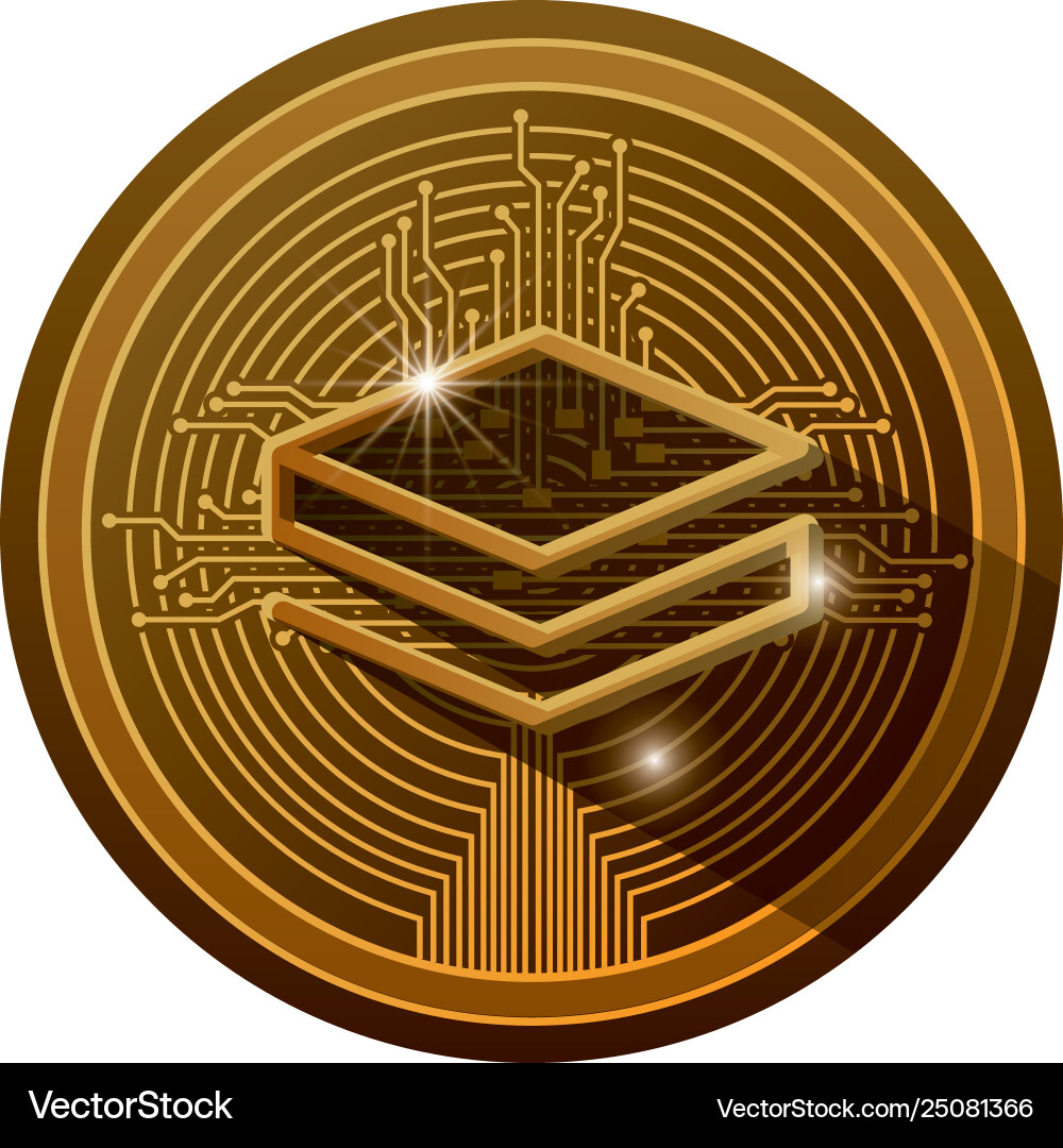 Cryptocurrency stratis coin with circuit lines vector image