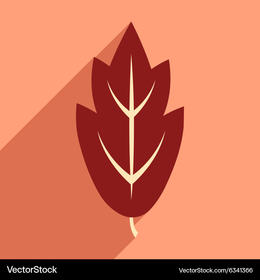 Flat with shadow icon and mobile application leaf Vector Image