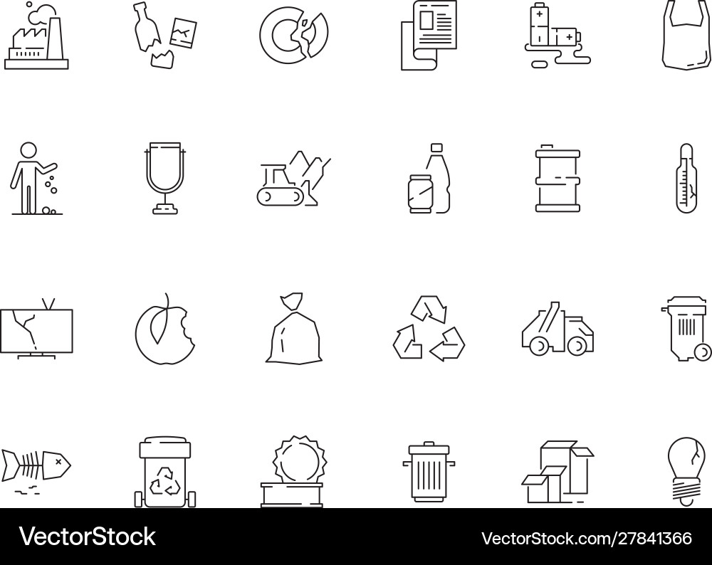 Garbage icon rubbish plastic and paper vector image