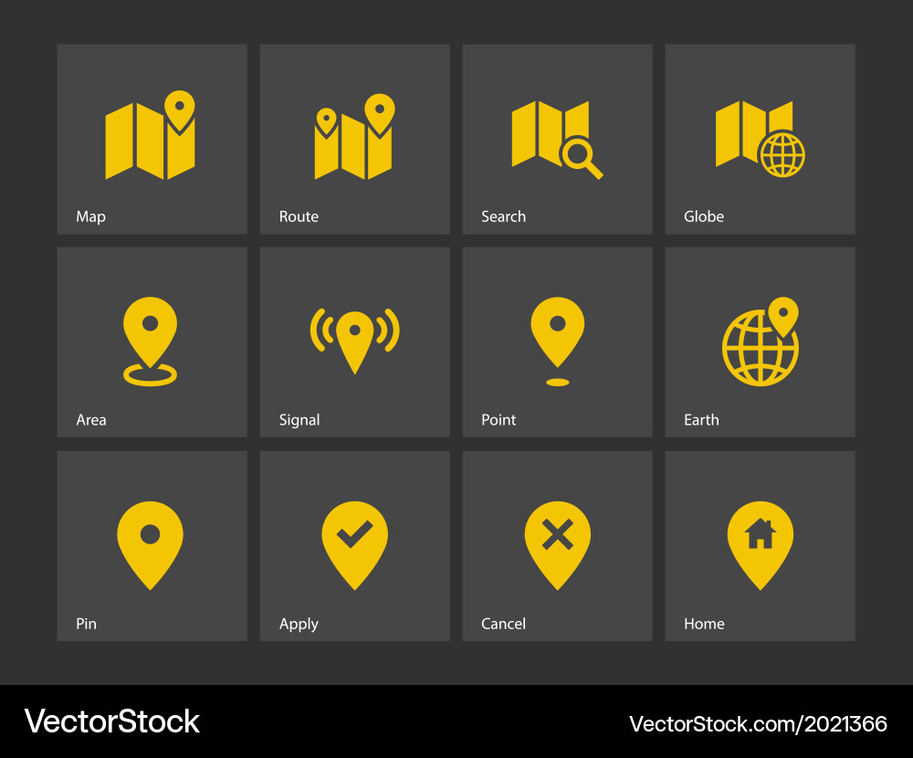 GPS Navigation Icons vector image