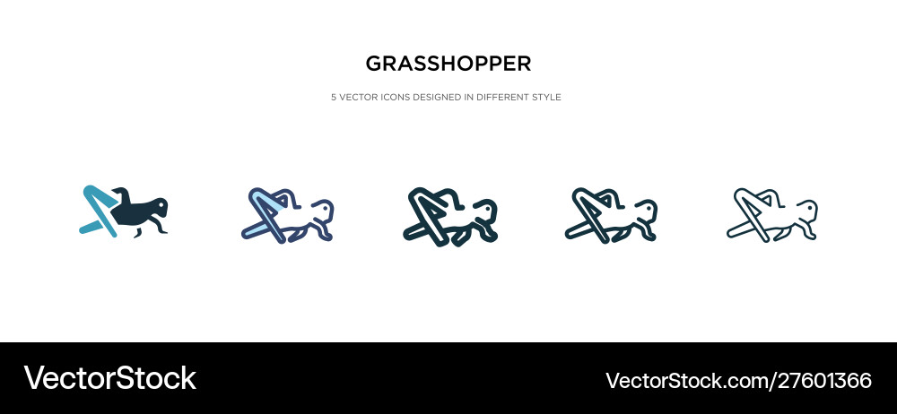 Grasshopper icon in different style two colored Grasshopper icon in different style two colored vector image