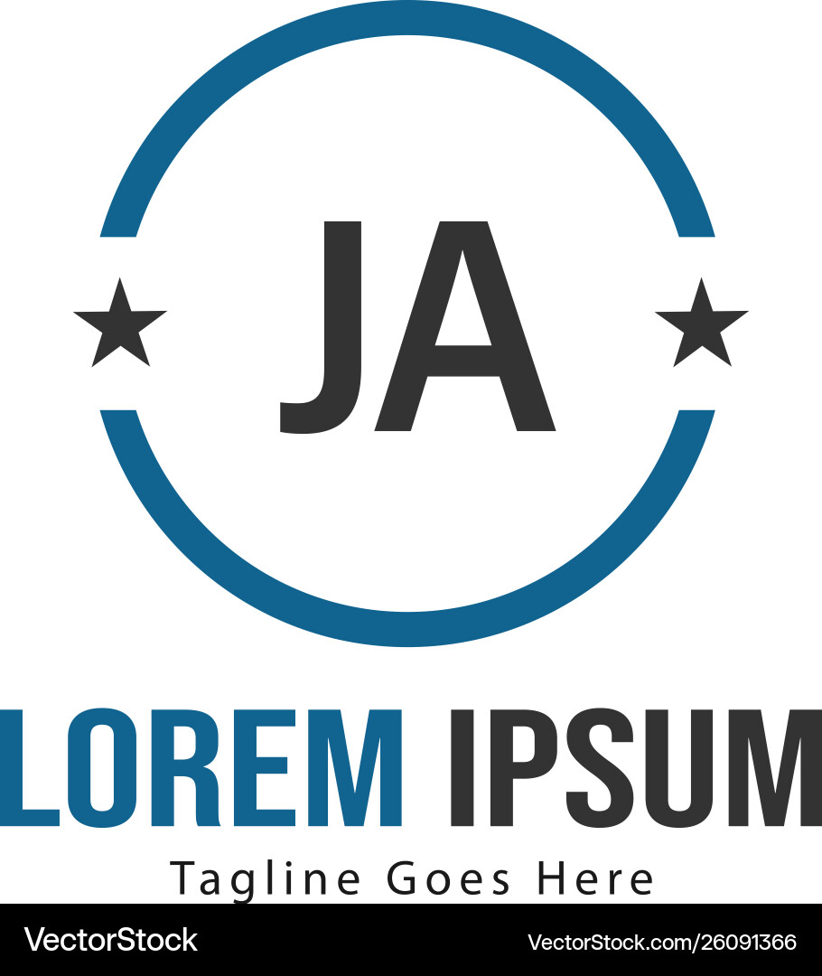 Initial ja logo template with modern frame Vector Image