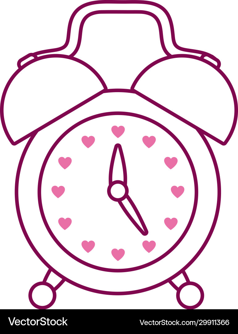 Isolated clock instrument half line color vector image