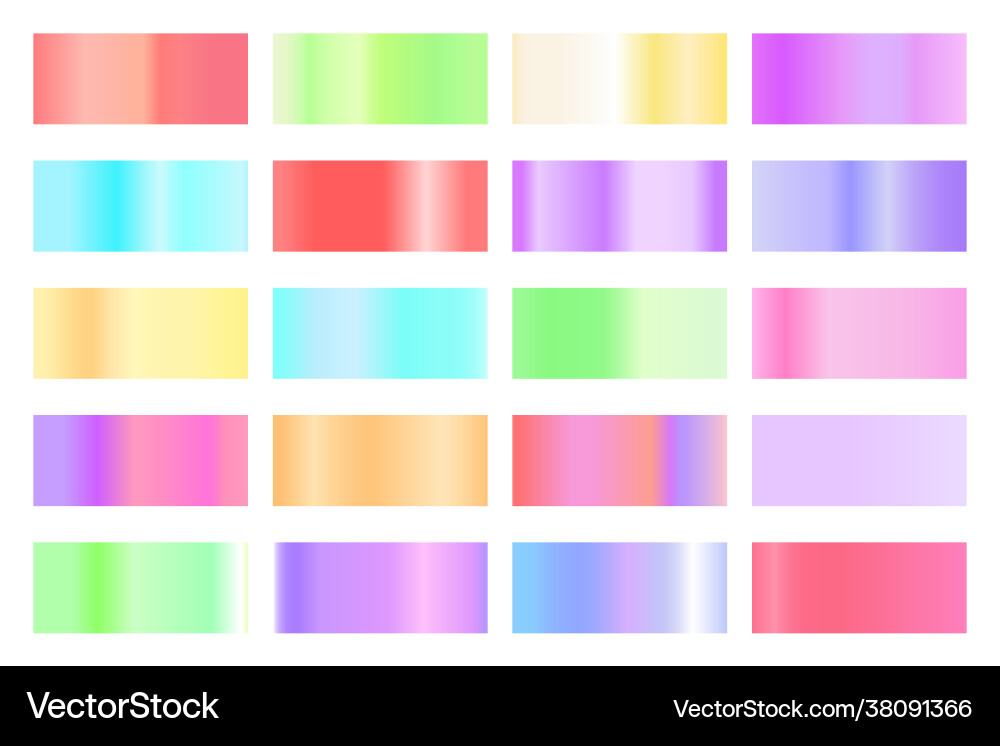 Metallic gradient collection with shiny colorful Metallic gradient collection with shiny colorful Vector Image