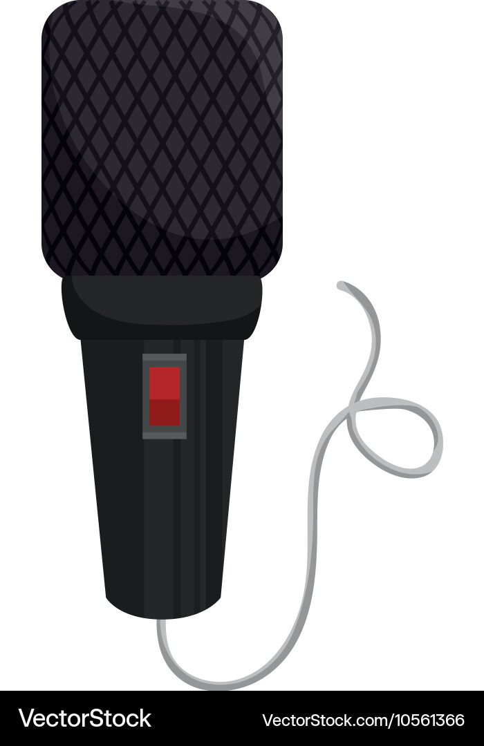 Microphone with cord vector image