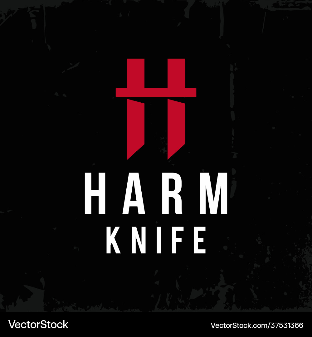 Modernes professionelles Logo h harm Messer in rot Modernes professionelles Logo h harm Messer in rot vektorbild