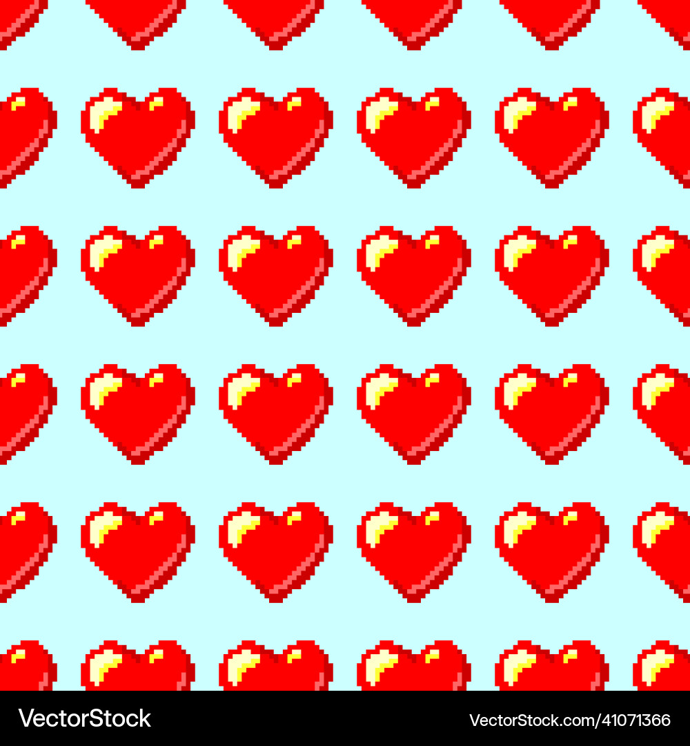 Pixel Kunst Herz nahtlos Muster rot Liebe Symbol Pixel Kunst Herz nahtlos Muster rot Liebe Symbol vektorbild