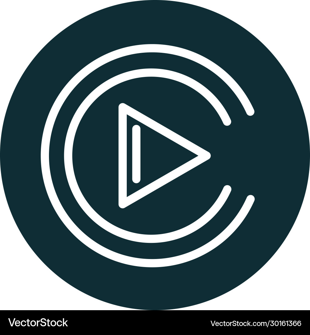 Player button record sound block style icon vector image