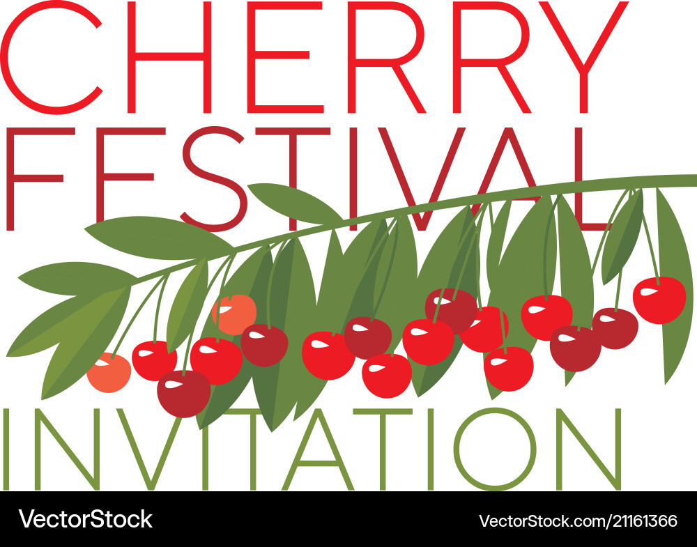 Rape cherry fruit simple flat design element Vector Image