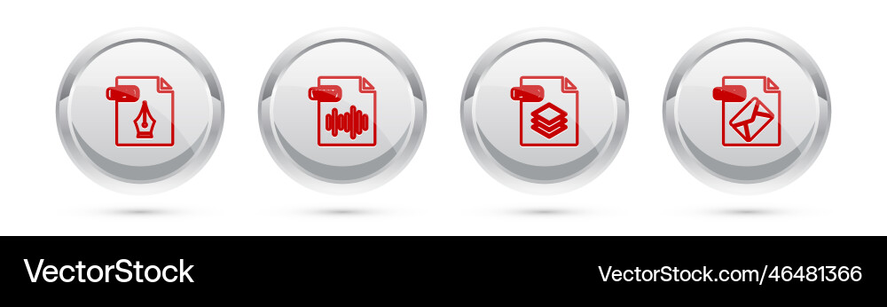 Set line eps file document wav psd and msg Set line eps file document wav psd and msg vector image