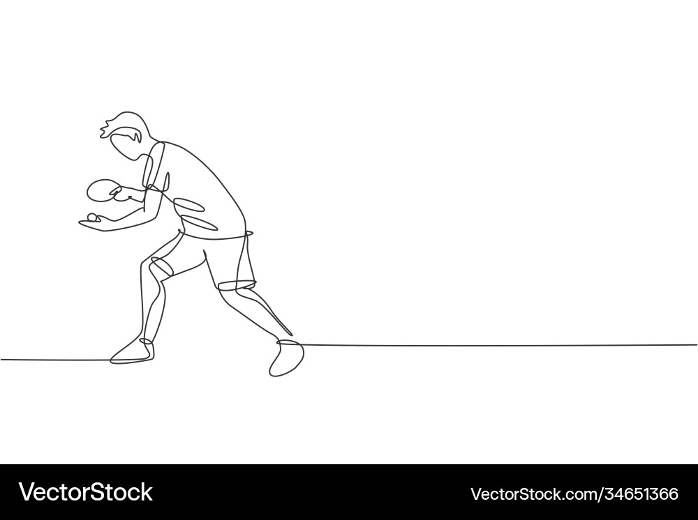 Single continuous line drawing young agile man Single continuous line drawing young agile man vector image