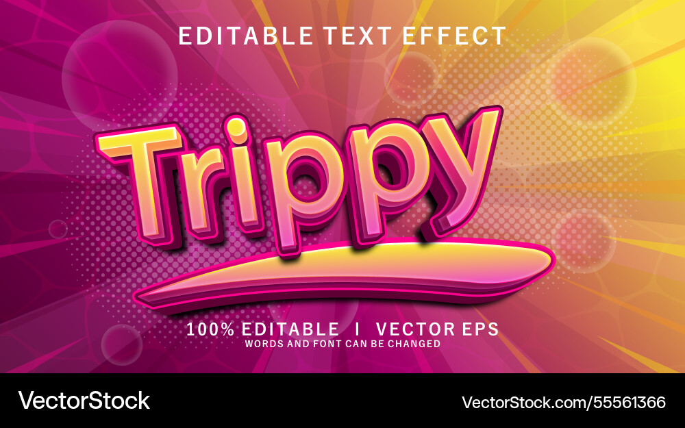 Trippy 3d text effect with modern style design Trippy 3d text effect with modern style design Vector Image