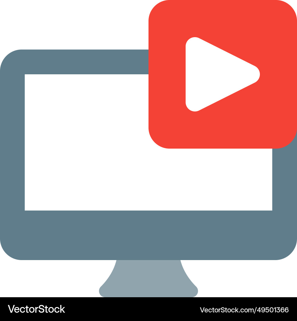 Visual media displayed on computer screen vector image