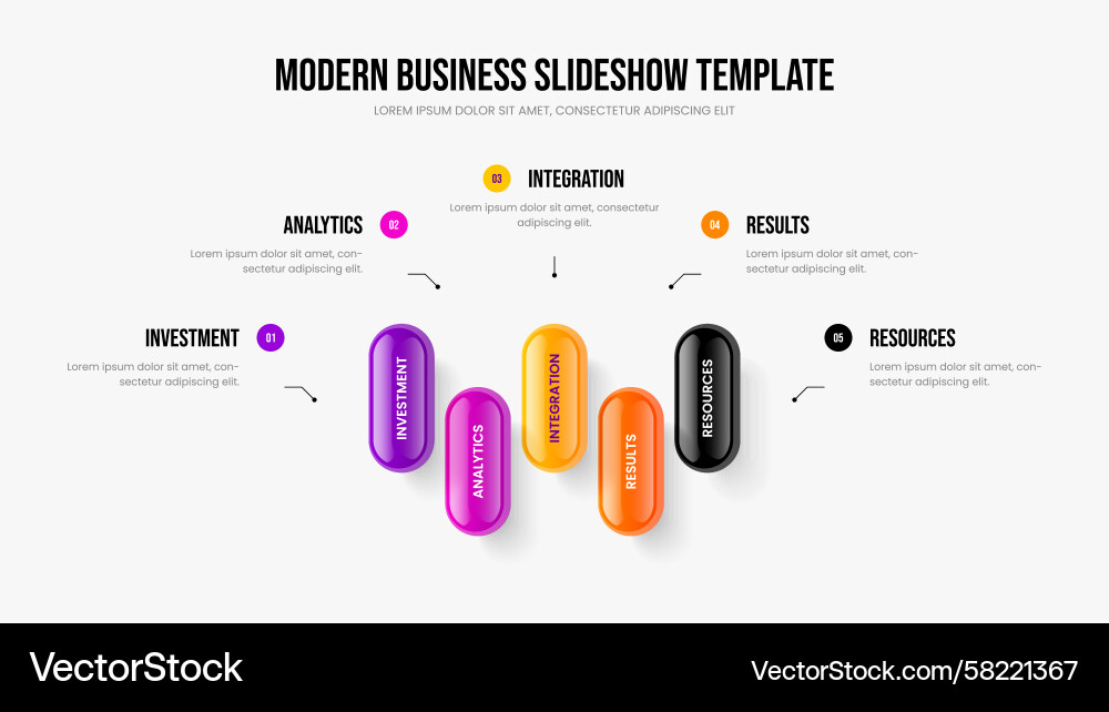 5 Element Business Analysis Slides Vector Image