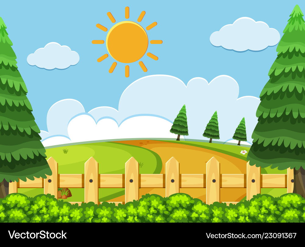 A flat nature landscape Royalty Free Vector Image