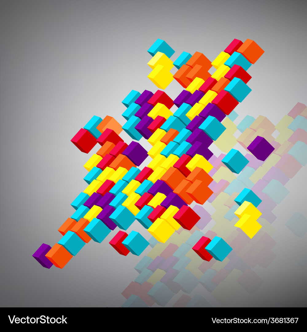 Abstract background with 3d cubes Vector Image