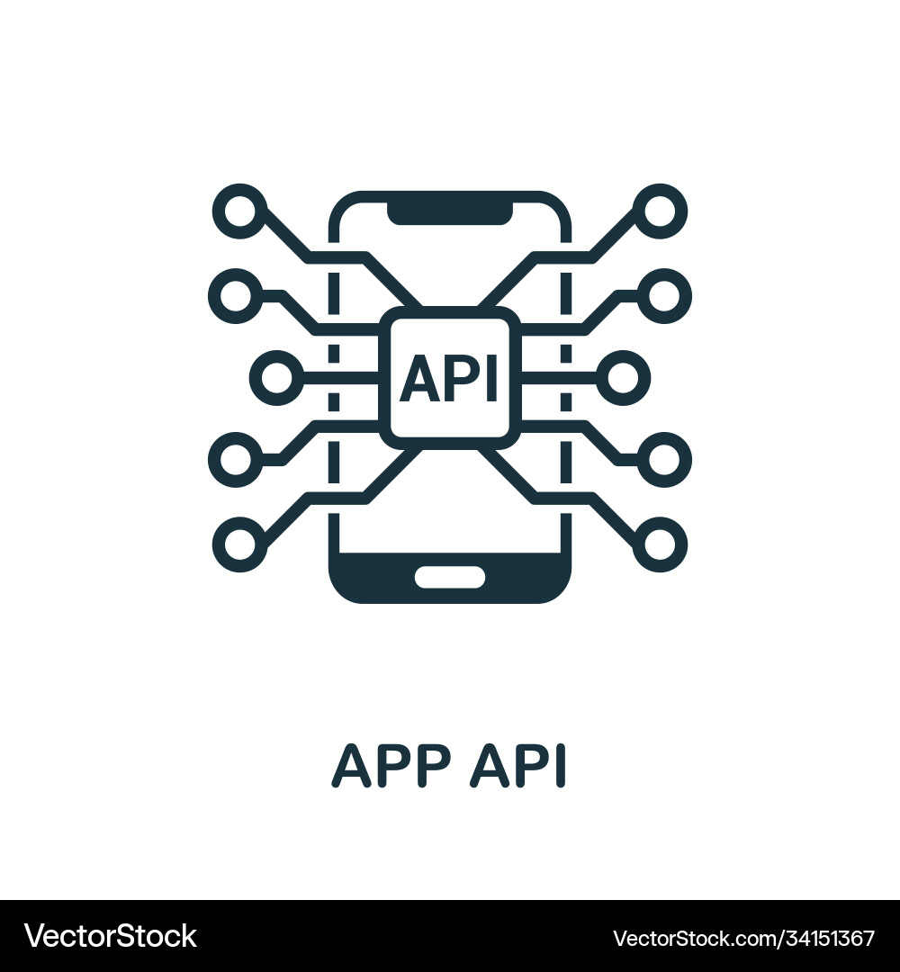 App api icon simple element from development vector image