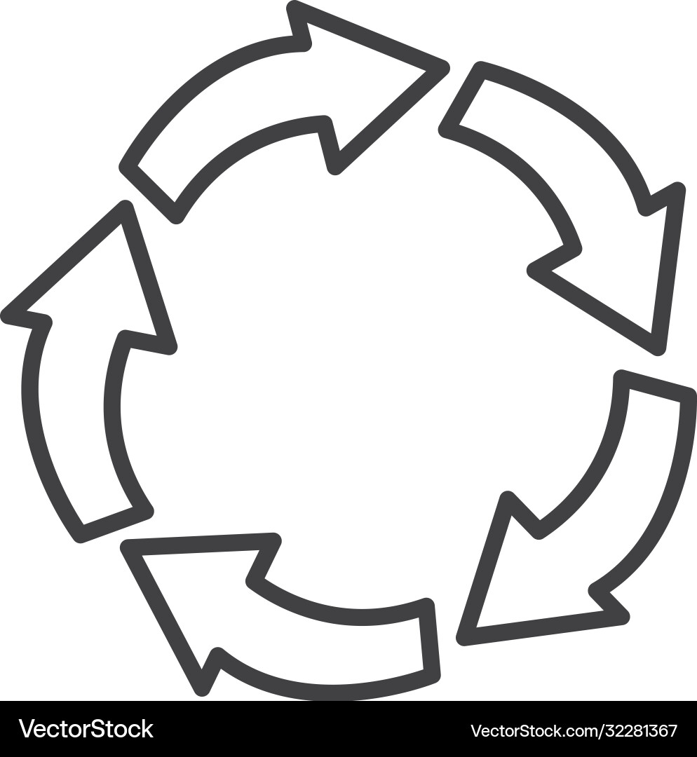 Arrows in circle shape icon line style Vector Image