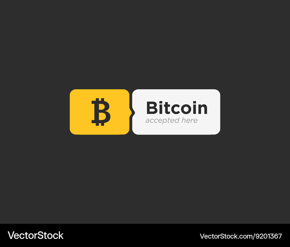 Bitcoin Acceptance Sticker – Royalty-Free Vector | VectorStock