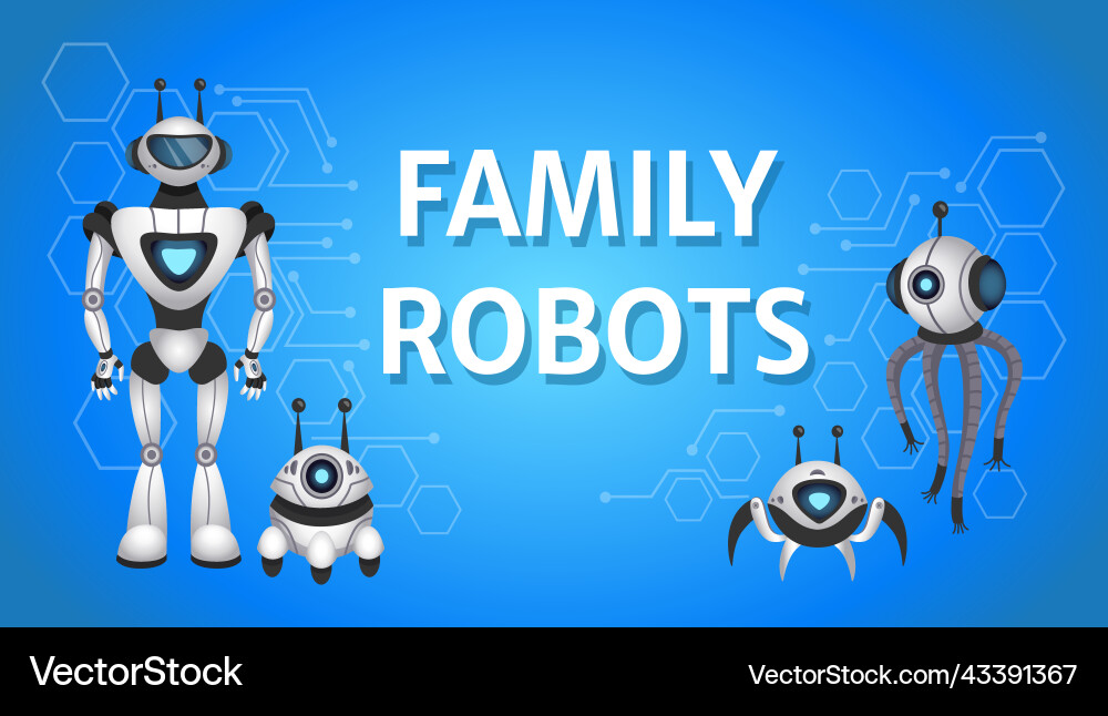 Cartoon ai robots science and artificial vector image