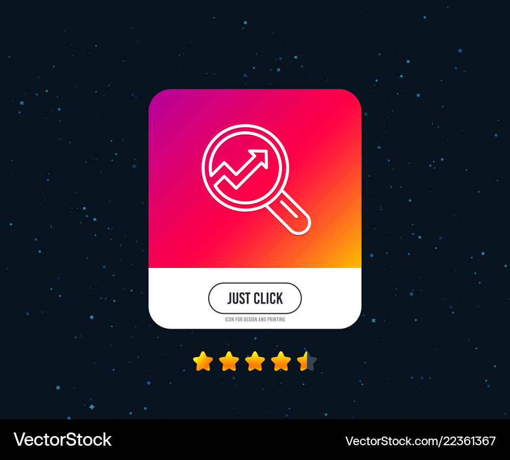 Chart line icon report graph sign in magnifier Vector Image