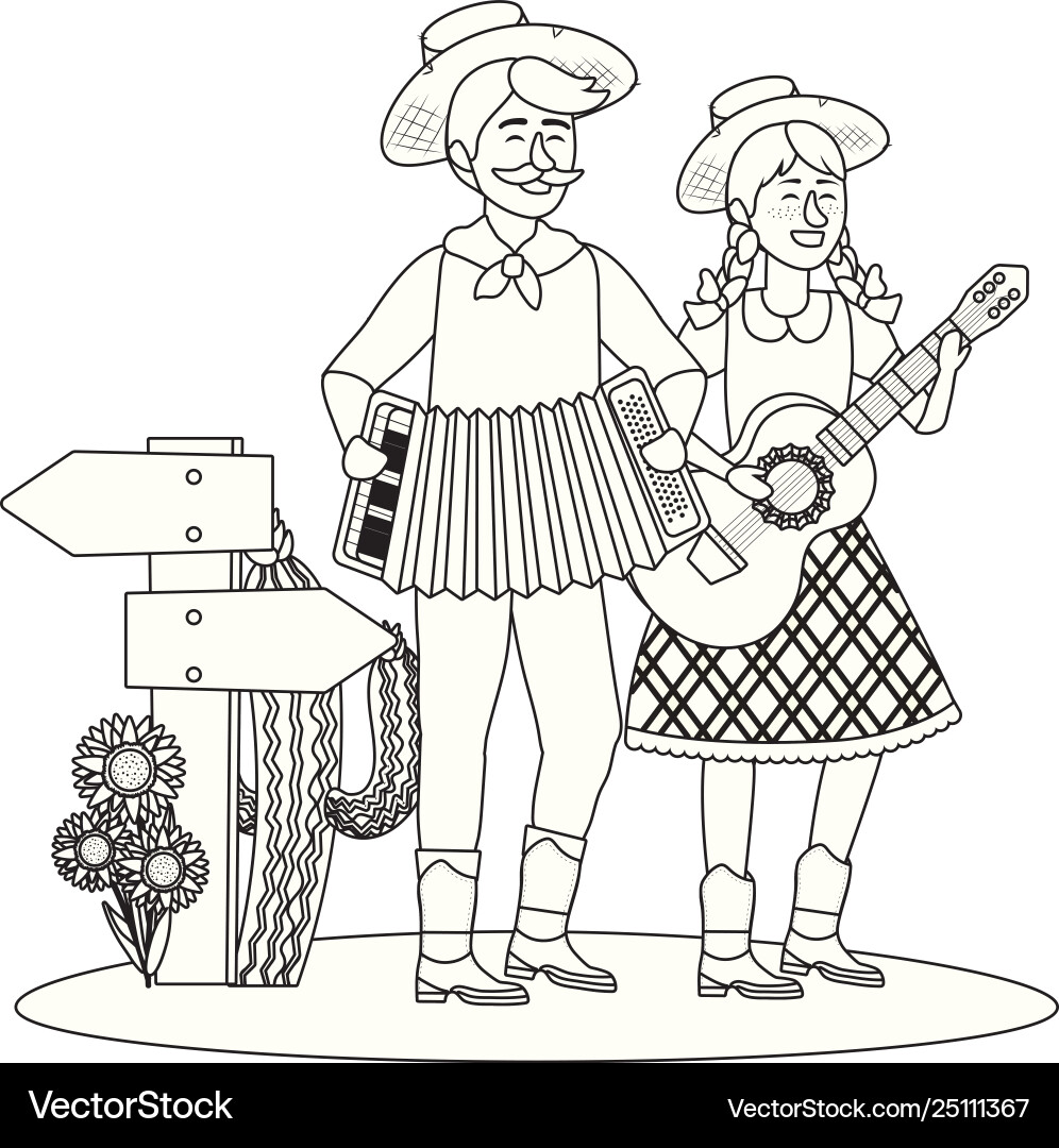 Festa junina karikatur Festa junina karikatur vektorbild