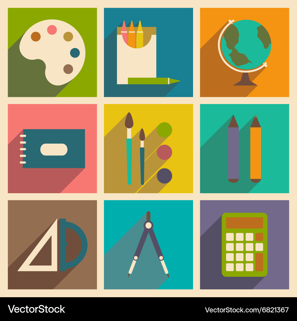 Flat with shadow concept and mobile application vector image