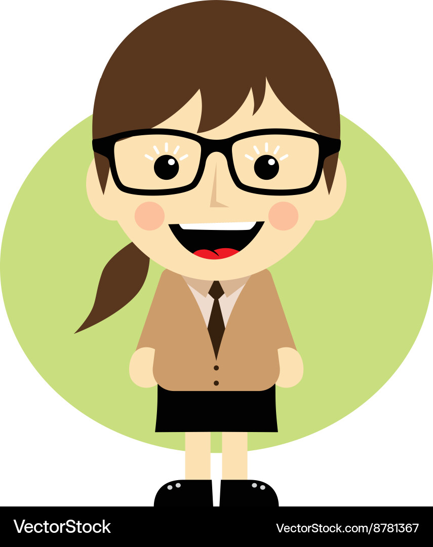 Geek cartoon nerd character vector image