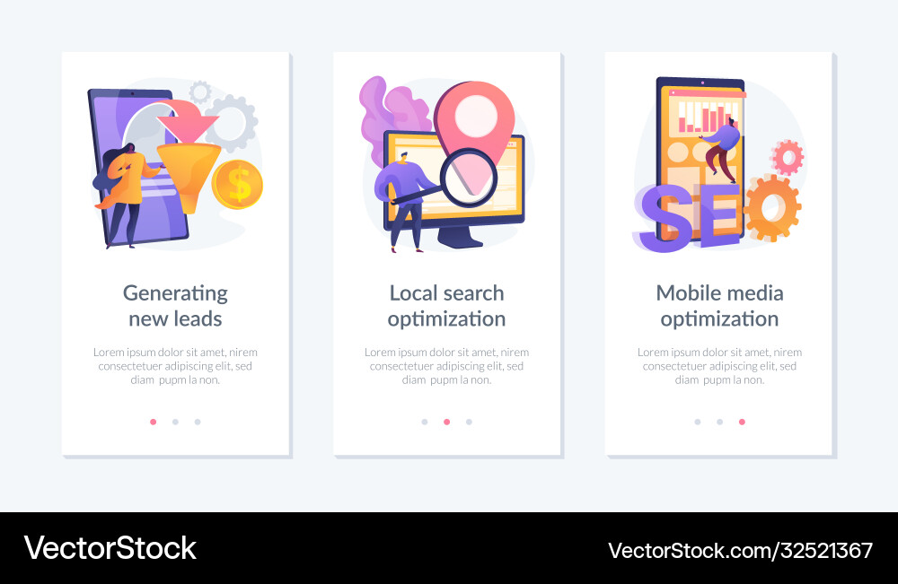Marketing instruments app interface template Marketing instruments app interface template vector image