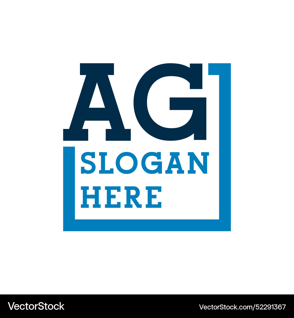 Minimal initials logo letters a and g ag initial Vector Image