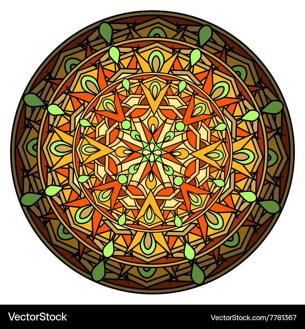 Olour decorative design element with a circular vector image