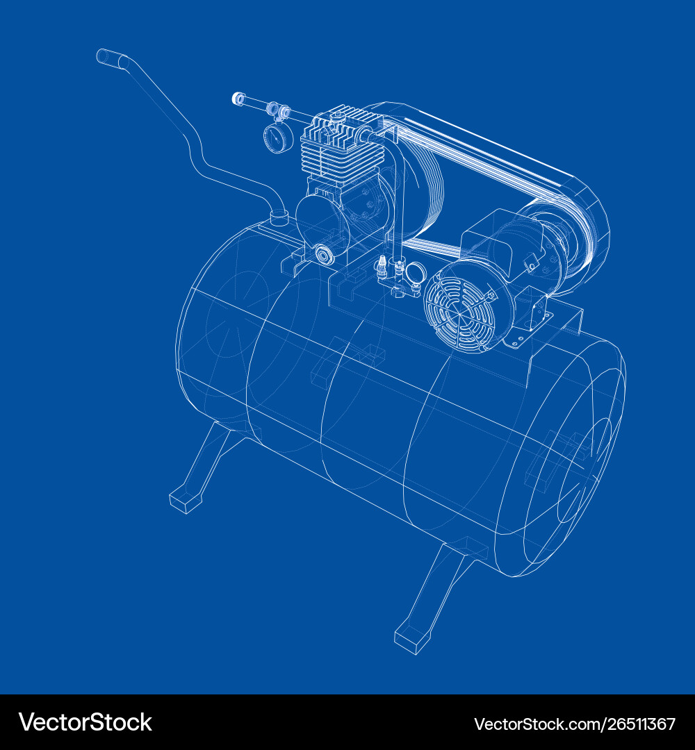 Outline air compressor Royalty Free Vector Image