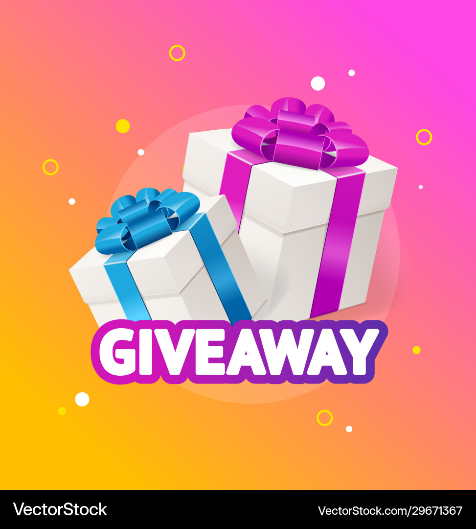 Realistic detailed 3d present box giveaway concept Realistic detailed 3d present box giveaway concept vector image